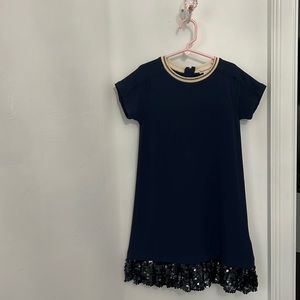 Size 7 gold and   blue fancy outfit